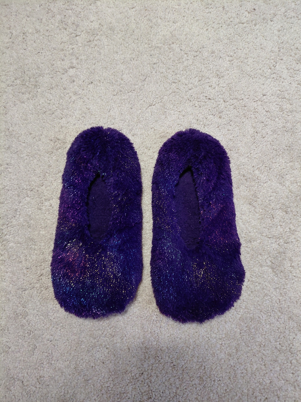 Plush Purple Sparkle Slippers